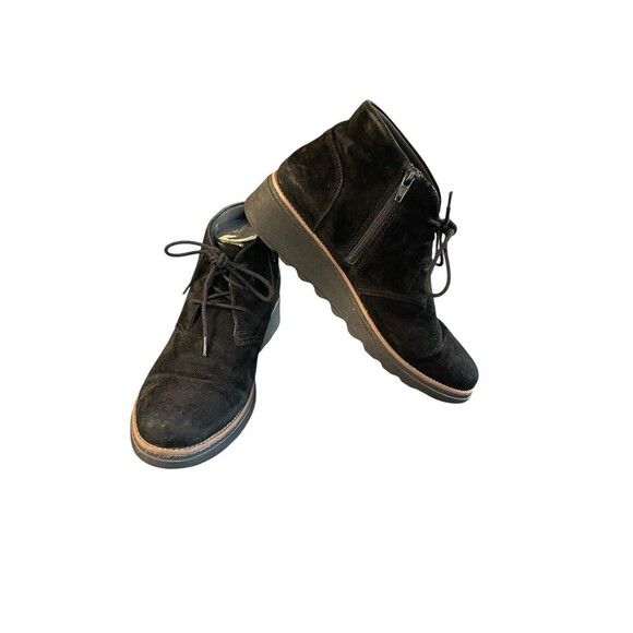 Clarks Boots Womens 8.5 M Sharon Hop Chukka‎ Black Lace Up Ankle Top 26138707 - Picture 1 of 9